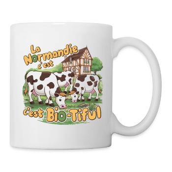 Normandie ist ein bio-tiful humorvolles Geschenk - Tasse - Weiß - Rechts