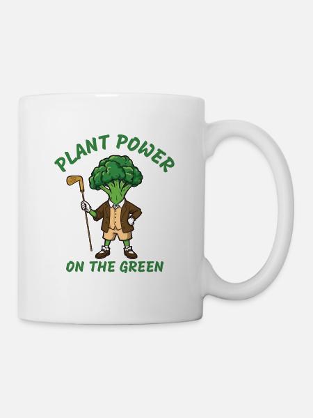 Puissance des plantes sur le green – Golf Broccoli - Mug blanc - blanc