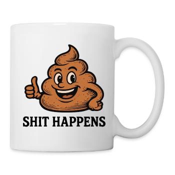 Shit Happens Funny Poop Pile Fun Shirt - Mug - white - Right