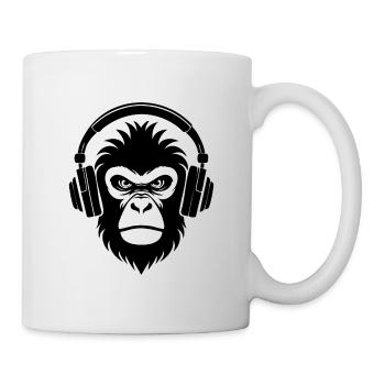 Groovy Monkey Head Techno Nightclub Party Chemise - Mug blanc - blanc - Droite