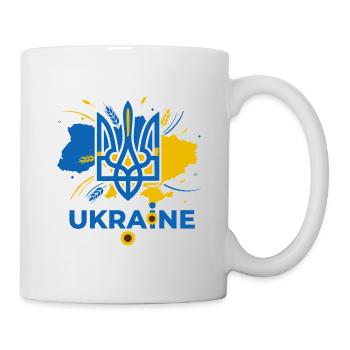Blauer Dreizack Ukraine Emblem - Tasse - Weiß - Rechts