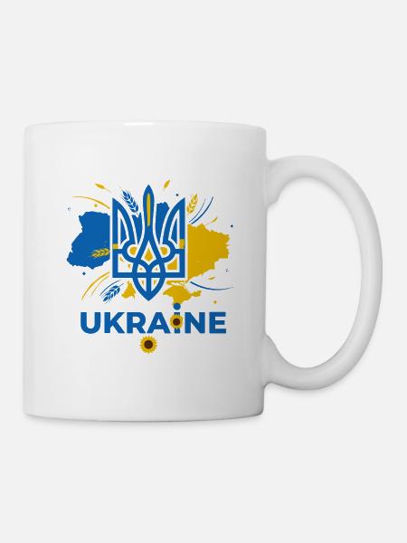 Blue Trident Ukraine Emblem - Mug - white