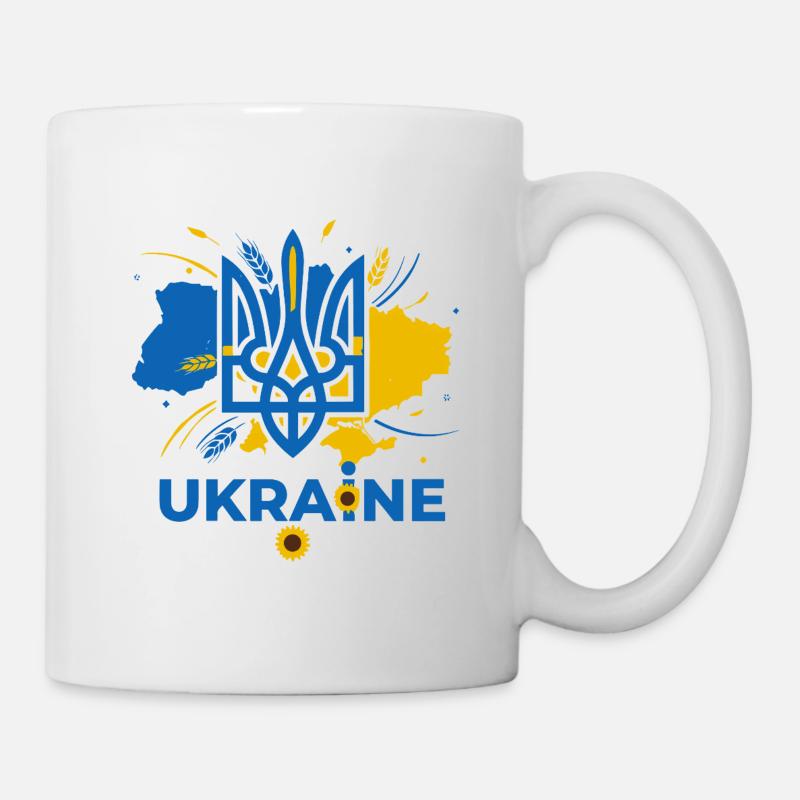 Blue Trident Ukraine Emblem - Mug - white