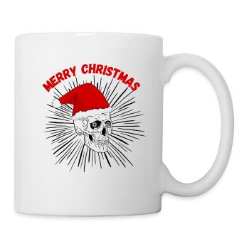 Christmas Skull with Gothic Red Hat - Mug - white - Right