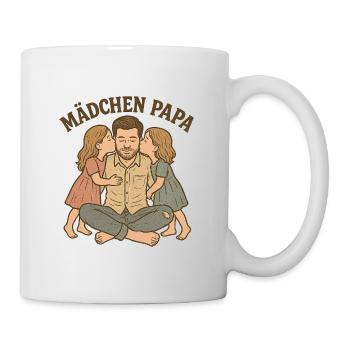 Vaterliebe mit zwei Töchtern - Tasse - Weiß - Rechts