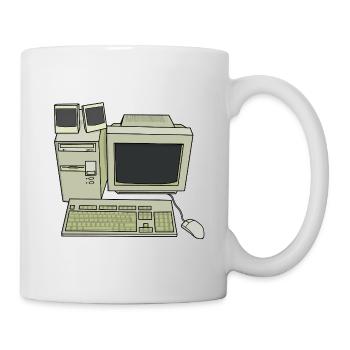 Retro Computer Desk Setup - Mug - white - Right