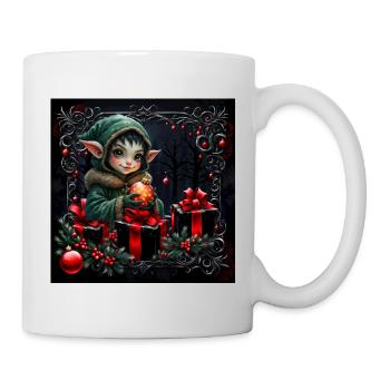 Christmas elf in festive scene - Mug - white - Right