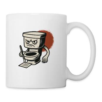 Wütende Toilette macht sich Notizen - Tasse - Weiß - Rechts