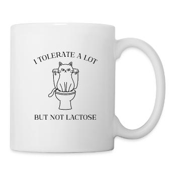 Mürrische Cat Fine Line – No Lactose Humor - Tasse - Weiß - Rechts