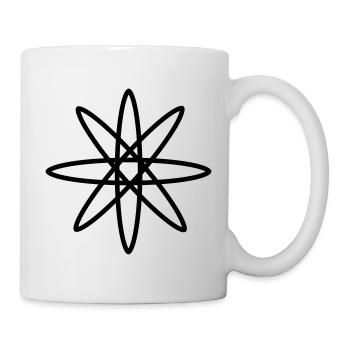 Blumen Icon – Florales Symbol - Tasse - Weiß - Rechts