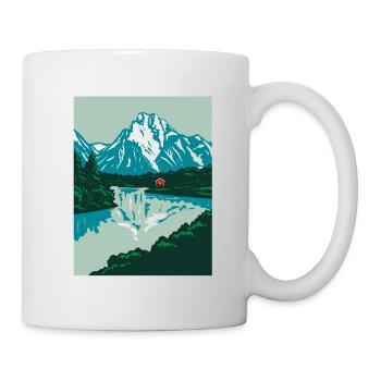 Paysage de Norvège avec Holhaus Rouge - Mug blanc - blanc - Droite