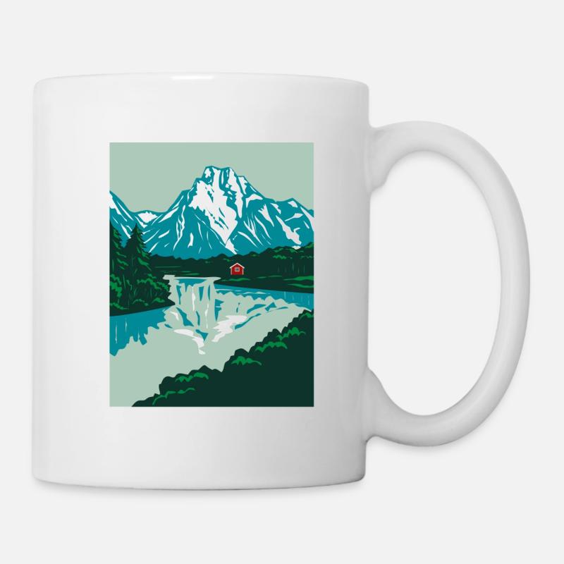 Norway Landscape with Red Holhaus - Mug - white