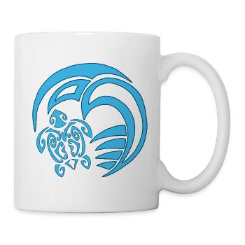 Schildkröte und Ozean - Tasse - Weiß - Rechts