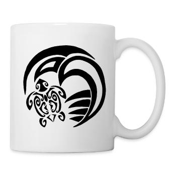 Black turtle and ocean - Mug - white - Right