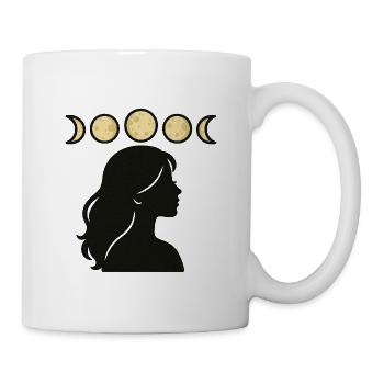 Silhouette with moon phases - Mug - white - Right