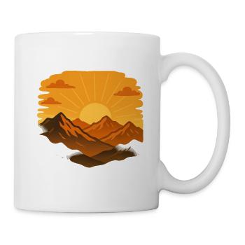Coucher de soleil sur les montagnes - Mug blanc - blanc - Droite
