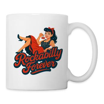 Rockabilly Forever Pinup Grafik - Tasse - Weiß - Rechts