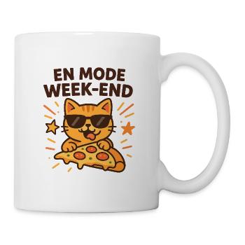 Cat Pizza Weekend - Mug - white - Right