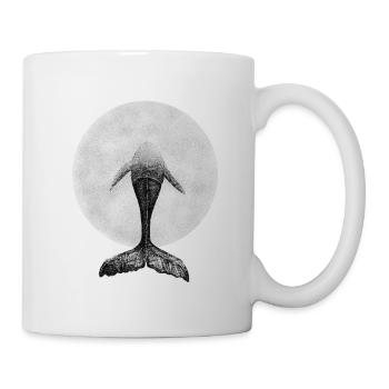 Tauchender Riese: Der Wal im Ozeankreis - Tasse - Weiß - Rechts