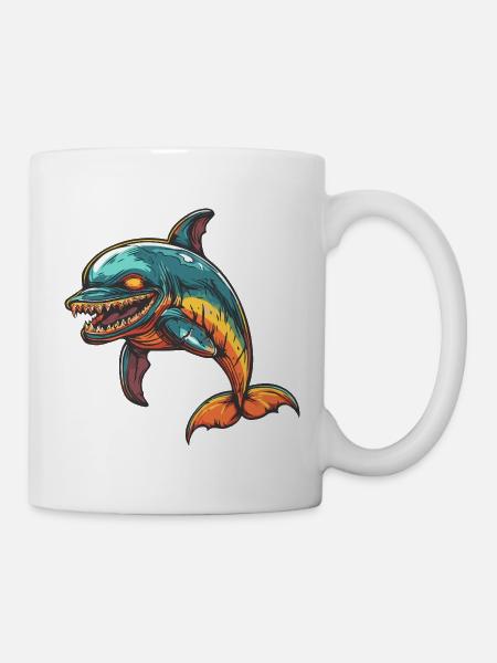 Delfin Zombie - Tasse - Weiß