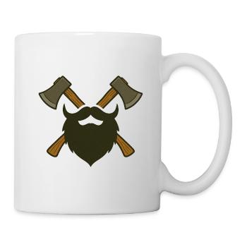 Barbe et haches de bûcheron – Lumberjack Design - Mug blanc - blanc - Droite