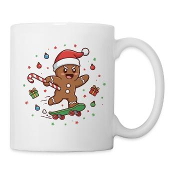 Funny Christmas Skateboard Baking - Mug - white - Right