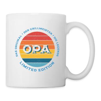 Cadeau OPA Coucher de soleil rétro - Mug blanc - blanc - Droite