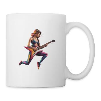 Gitarristin Mädchen - Cooles Musiklogo - Tasse - Weiß - Rechts
