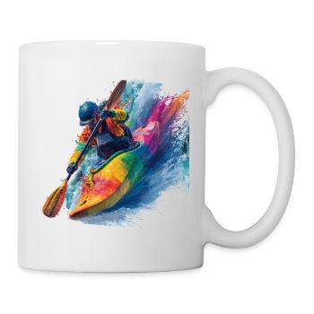 Farbrausch Wildwasser Kajakabenteuer  - Tasse - Weiß - Rechts