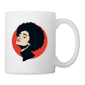 Afro African Queen Soul Sister Disco Jazz Portrait - Mug - white - Right