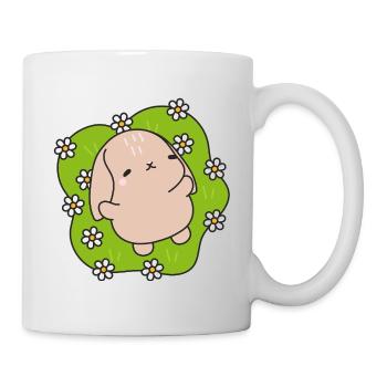 Kawaii Rabbit Under Daisies - Mug - white - Right