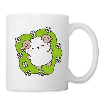 Verzauberte Schafe im Frühling - Tasse - Weiß - Rechts