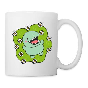 Happy Dinosaur in Spring - Mug - white - Right