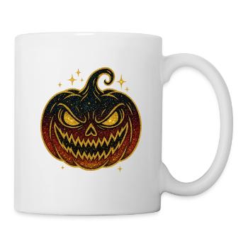 Halloween Pumpkin | Galactic Glitter Pumpkin - Mug - white - Right