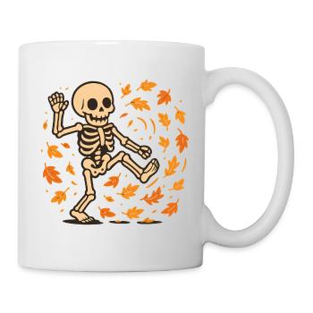 Herbsttanz Skelett Cartoon - Tasse - Weiß - Rechts