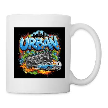 Urban Graffiti with Boombox and Car - Mug - white - Right