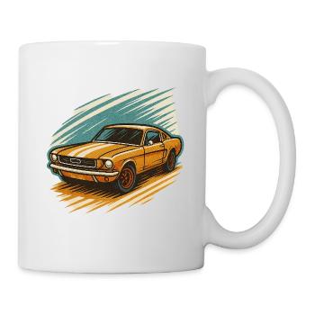 Vintage Muscle Car – Retro Auto Design - Tasse - Weiß - Rechts