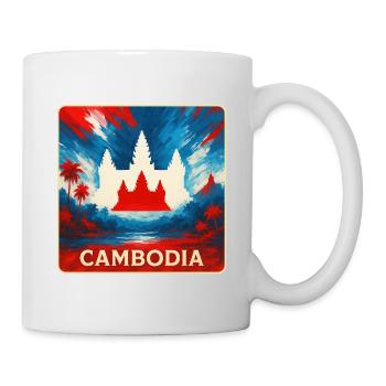 Kambodscha – Angkor Wat Design - Tasse - Weiß - Rechts