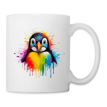 Rainbow Penguin Splash Art - Mug - white - Right
