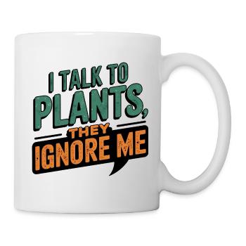 Je parle aux plantes, elles m’ignorent - Mug blanc - blanc - Droite