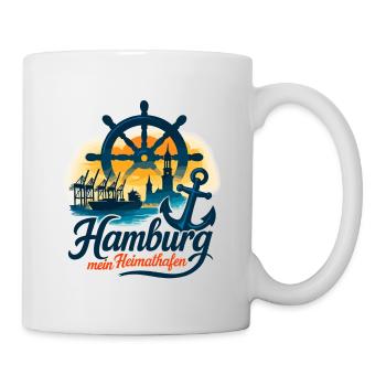 Hamburg My Home Port City Silhouette Gift - Mug - white - Right