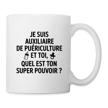 Super pouvoir puericulture - Mug blanc - blanc - Droite