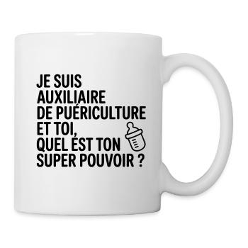 Super Pouvoir Puériculture - Mug blanc - blanc - Droite
