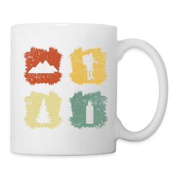 Hiking Essentials Minimalist Nature Icons - Mug - white - Right