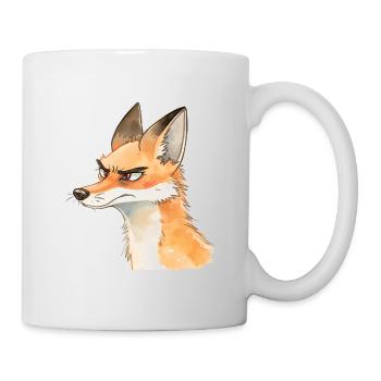 Grim Fox Watercolor – Cute Animal Design - Mug - white - Right