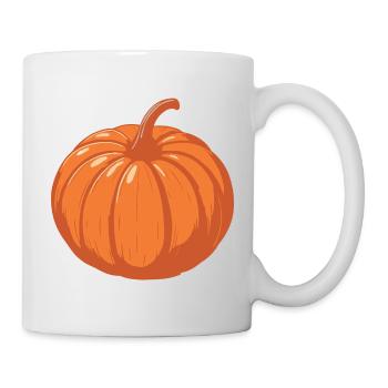 Kürbis Illustration Vintage Herbst - Tasse - Weiß - Rechts