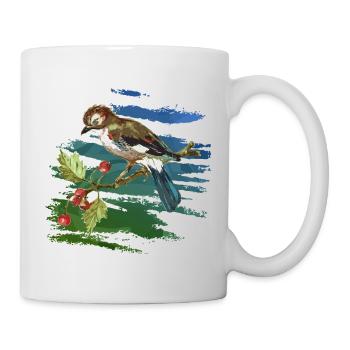 Bunter Vogel - Tasse - Weiß - Rechts