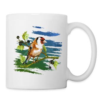 Bunter Vogel - Tasse - Weiß - Rechts