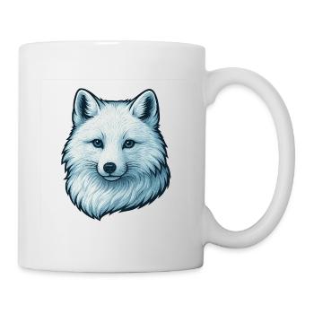 Blue wolf face illustration - Mug - white - Right