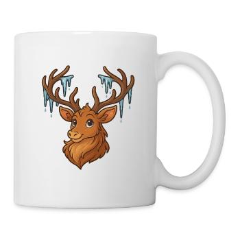 Winter deer with icicles - Mug - white - Right